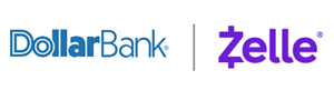 Dollar Bank Online Banking mobile app screen for Zelle®.