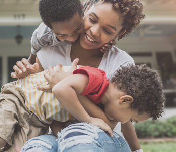 Mother with children